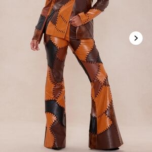 Fashion Nova Patchwork Flare Pants - Brown and Black...too Small Needed a Large